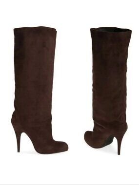 Jeffrey Campbell Profound High Heel Slouchy Tall Boots Size 5.5 Dark Brown NEW
